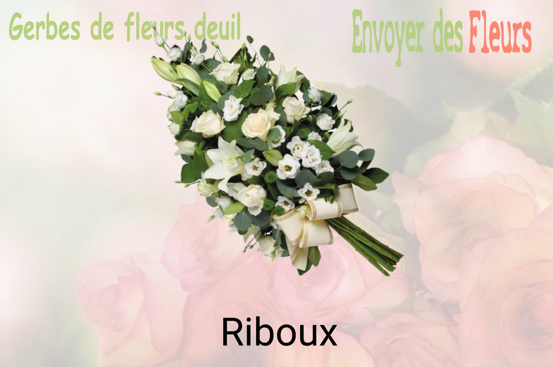 Gerbe de fleurs de deuil livrée à Riboux